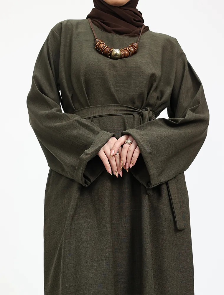 Olive Linen Abaya